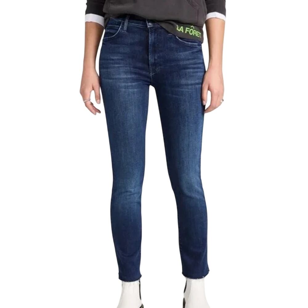 MOTHER Rascal Dark Wash Trip Down Memory Lane Ankle Snippet Skinny Jeans Size 24